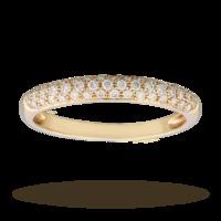 Brilliant Cut 0.33 Carat Total Weight Pave set Diamond Ring in 9 Carat Yellow Gold - Ring Size M