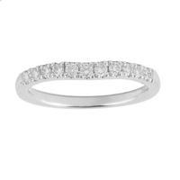 Brilliant Cut 0.31 Carat Total Weight Diamond Set Ladies Shaped Wedding Ring in Platinum - Ring Size L