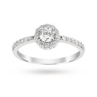 Brilliant Cut Cubic Zirconia Ring in 9 Carat White Gold - Ring Size P