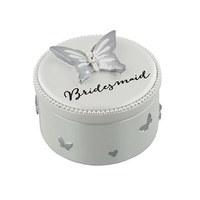 Bridesmaid Butterfly Silver Trinket Box