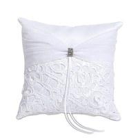 Bridal Tapestry Square Ring Cushion - Ivory