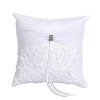 bridal tapestry square ring cushion ivory