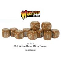 Brown Pack Of 12 Bolt Action Orders Dice