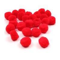 Bright Red Pompoms 2 cm 25 Pack