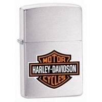 brushed chrome harley davidson logo zippo lighter