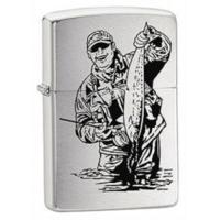 Brushed Chrome Fisherman Zippo Lighter