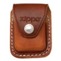 Brown Leather Zippo Lighter Pouch With Clip