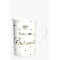 Bridesmaid Diamante Mug - ivory