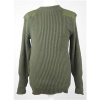 bridgedale 42 inch chest forest green vintage military rib knit jumper