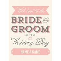 bride and groom personalised wedding card