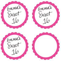 Bright Pink Party Labels