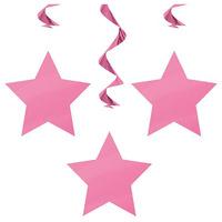 bright pink star ceiling decorations