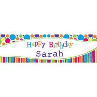 bright and bold personalised party banner