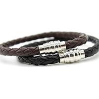 Braided Leather Mens Bracelet with Locking Stainless Steel Clasp Christmas Gifts