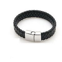 Braided PU Leather Bracelets With Stainless Steel Charm Design Bangles for Men Jewelry Christmas Gifts
