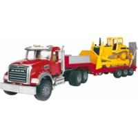 bruder mack granite truck with low loader and caterpillar bulldozer 02 ...