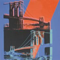 Brooklyn Bridge, 1983 (pink, red, blue) by Andy Warhol