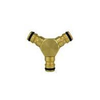 Brass Y-manifold, plug-in system, male couplings