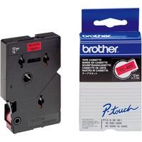 brother tc 401 black on red label tape 12mm
