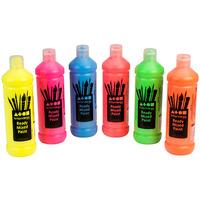 Brian Clegg Ready Mix Fluorescent Paint (Assorted) 6 x 600ml Bottles