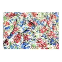 bright floral cotton poplin dress fabric