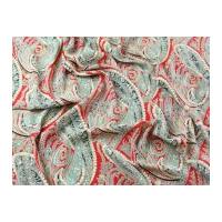 Bright Paisley Print Polyester Crepe Dress Fabric Multicoloured
