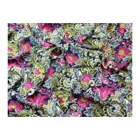 Bright Floral Print Polyester Crepe Dress Fabric Multicoloured