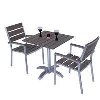 Bracken Style Sofia 2 Seater Square Brushed Stainless and Polywood Set