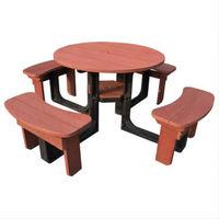 Bracken Style Round Picnic Table in Red