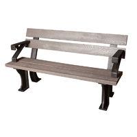 Bracken Style Bench with Arms in Grey