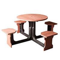 Bracken Style Small Round Picnic Table in Red