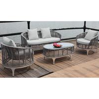 bracken style curved rattan sofa set light grey