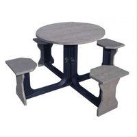 Bracken Style Small Round Picnic Table in Grey