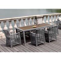 bracken style rattan dining set light grey