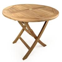 Bracken Style Whitley 90cm Round Teak Folding Table Bracker Style Whitley 90cm Round Teak Folding Table