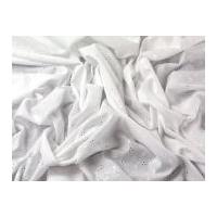 Broderie Anglaise Embroidered Poly Cotton Dress Fabric White