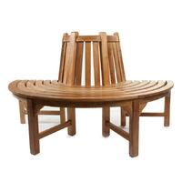 Bracken Style Half Round Teak 150m Tree Bench Seat