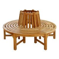 bracken style full round teak 150m tree bench seat