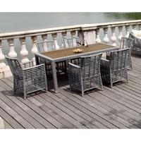 bracken style rattan dining set dark grey