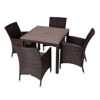 bracken style alonso 4 seater square rattan and polywood set with prem ...