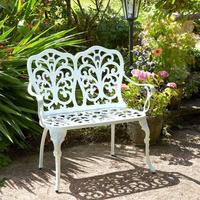 Brundle Aluminium Bench in White