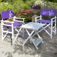 Brundle Purple Flower Directors Bistro Set