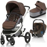 britax affinity 2 white chassis 3in1 travel system wood brown new free ...