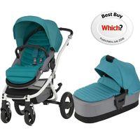Britax Affinity 2 White Chassis Pram System-Lagoon Green (New) !Free Carrycot Worth £140!