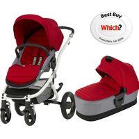 britax affinity 2 white chassis pram system flame red new free carryco ...