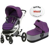 Britax Affinity 2 White Chassis Pram System-Mineral Lilac (New) !Free Carrycot Worth £140!