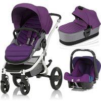 Britax Affinity 2 White Chassis 3in1 Travel System-Mineral Lilac (New) !Free Carrycot Worth £140!