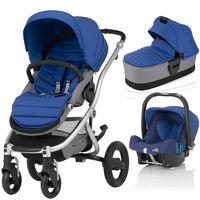 Britax Affinity 2 Silver Chassis 3in1 Travel System-Ocean Blue (New) !Free Carrycot Worth £140!