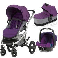 Britax Affinity 2 Silver Chassis 3in1 Travel System-Mineral Lilac (New) !Free Carrycot Worth £140!