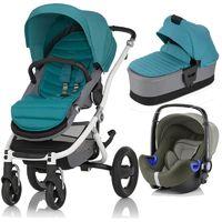 britax affinity 2 white chassis 3in1 travel system lagoon green new fr ...